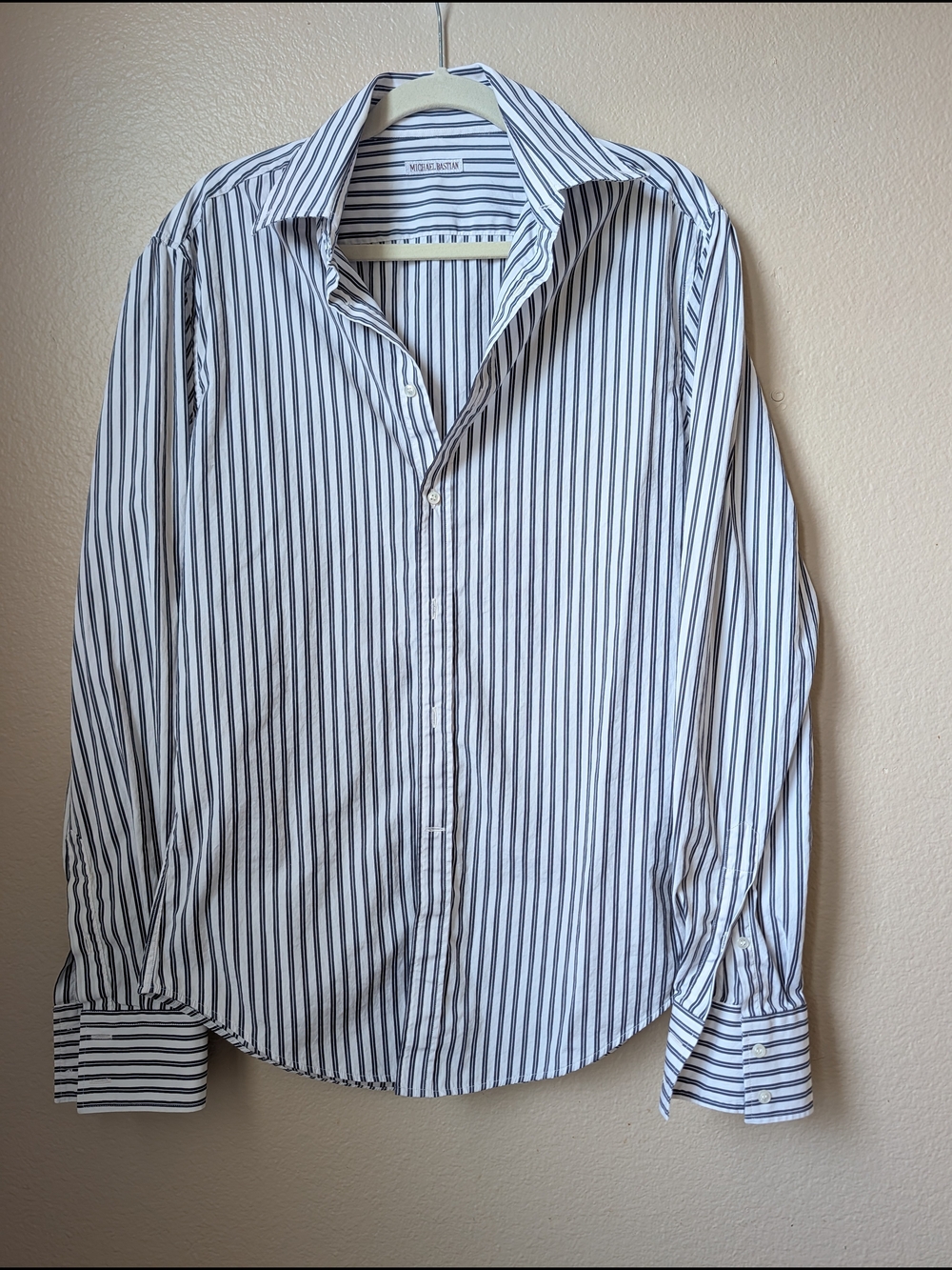 Michael Bastian Men's Striped Dress Shirt Made in Italy 15.5 39 Medium M